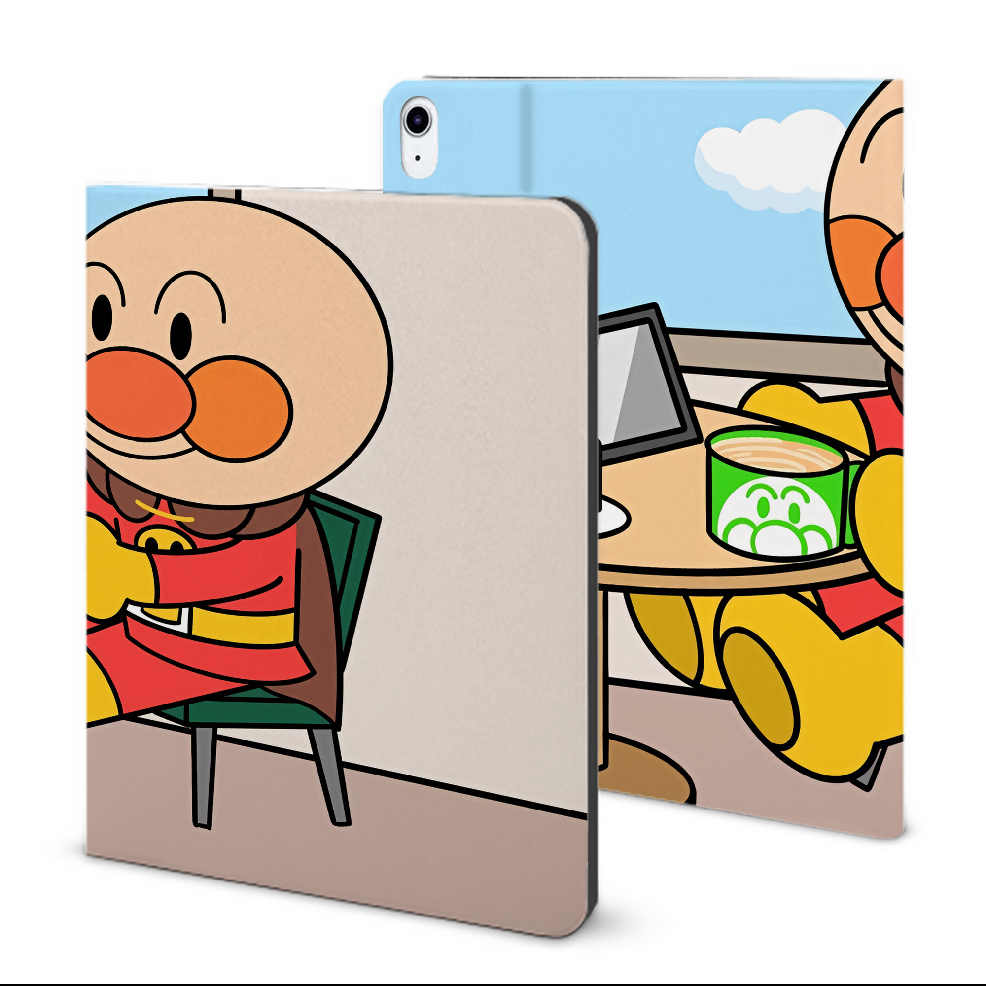 （画像用） アンパンマン Anpanman IPad ケース ブック型 PUレザー TPU 耐衝撃 軽量 薄型 ペン収納なし 全面保護 IPad 各モデル対応